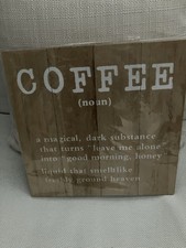 Wooden coffee wall art sign 