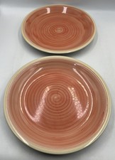 2 x Rayware Dinner Plates Red