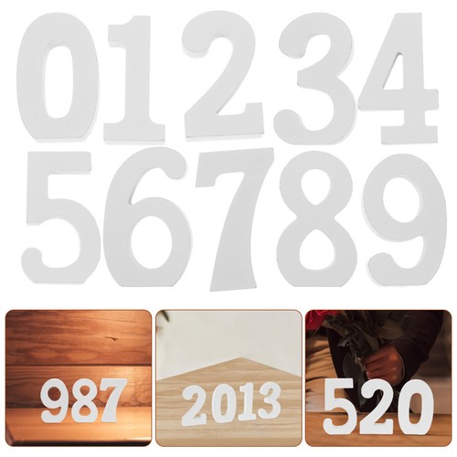 Wooden table numbers - table, white