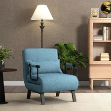 Sleeper Chair Bed 4 in 1 Convertible Futon Sofa with Pillow Metal Frame