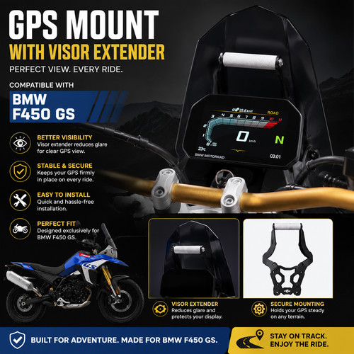 Gps mount with visor extender - with,