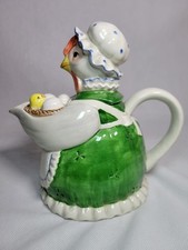 Otagiri Teapot Vintage Made In Japan Mother Hen With Chickens Ceramic Rare Prop