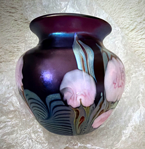 Okra purple art glass - art,