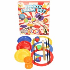 Circus Skill Set 15-Piece - Juggling, Spinning Plates, Rings & Diablo Kit