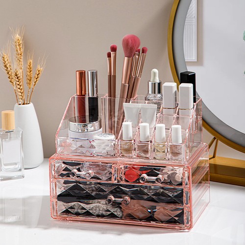 Pink clear acrylic makeup - clear,