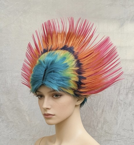 Multi colourmohawk wig unisex - colourmohawk,