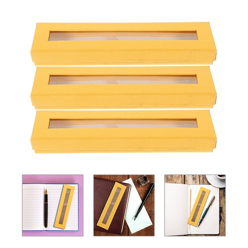 Yellow paper pen boxes gift - paper,