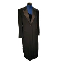 Marks and Spencer Black Long Coat Bust Chest 36" Excellent Formal Evening Wear