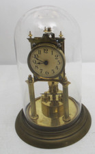 Antique German Disc Pendulum Torsion / Anniversary Clock & Dome-Spares Or Repair