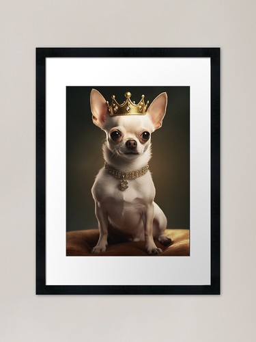 Crowned chihuahua framed art - crowned,