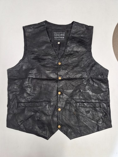 Vintage leather waistcoat - , 44"