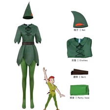 Cosplay Peter Pan Wendy Costume Fancy Dress Halloween Masquerade Suit Adult Kid