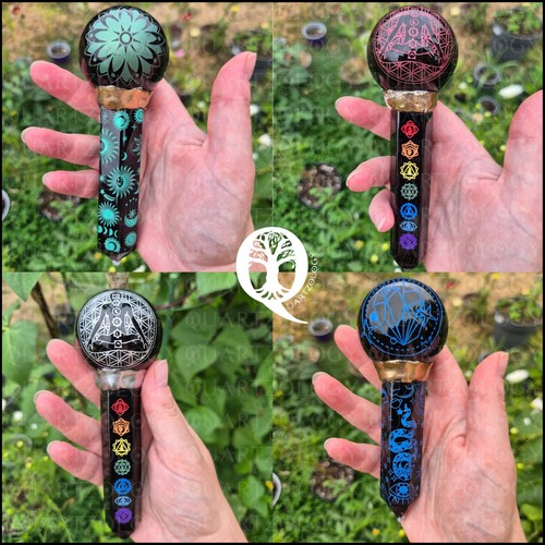 Large black obsidian wand - large,