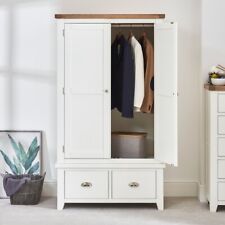 Cheshire White Double 2 Door Wardrobe with 2 Drawer SLIGHT SECONDS CW22-F94