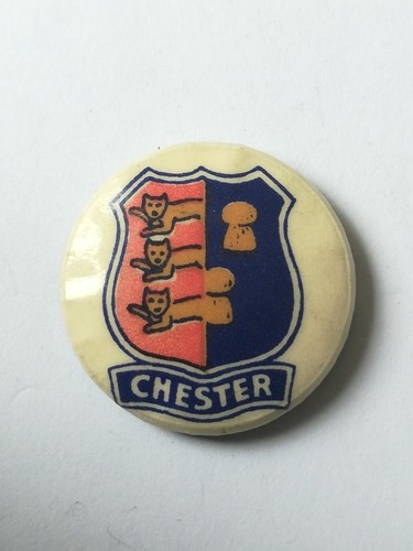 Old chester tin badge - old,