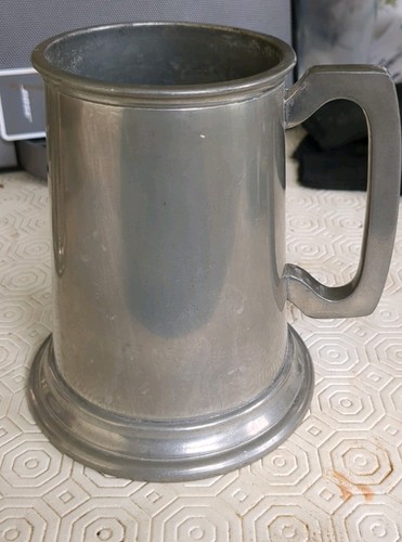 Antique pewter beer tankard - antique,