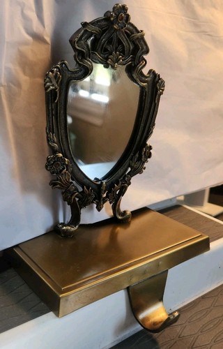 Victorian brass mirror mantle - brass,