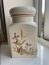 Vintage M&S St.Michael ‘Harvest’ Large Kitchen Storage Square Lidded Jar