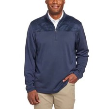 Men's Golf Pebble Beach Pullover Performance Dry Luxe, 1/4 Zip Long Sleeve, Blue