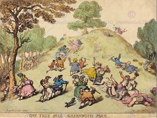 Thomas Rowlandson British One Tree Hill Greenwich Park Art Print Poster Bb6439B