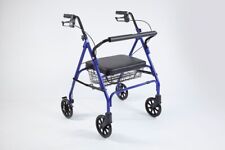 Drive Heavy Duty 4 Wheel Rollator Walker - Blue or Red Seat and Basket