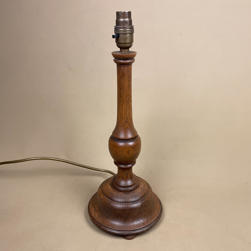 Turned wood lamp round - turned, wooden