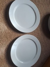Ikea 365+ Pryke White Extra Large Rimmed Dinner Plates X 2