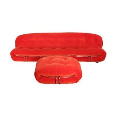 Cassina Soriana Three Seater Sofa and Ottoman by Afra & Tobia Scarpa
