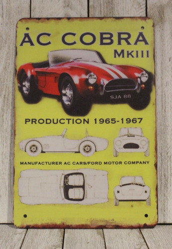Shelby cobra tin sign - ac,