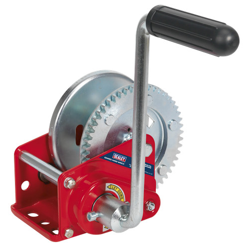 Geared hand winch with brake - geared,