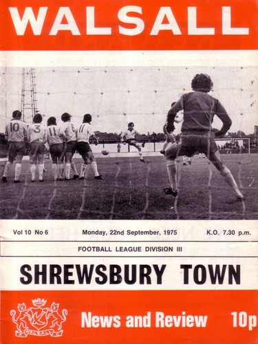 Walsall shrewsbury 1975 76 - v, 1975/76