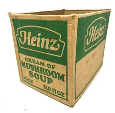 Vintage Original Heinz Cream Mushroom Soup Can Card Box Advertising Collectible