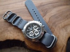 20mm 5 Ring Grey G10 Zulu Sports Military NATO  Woven Watch Strap UK