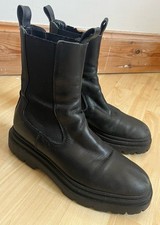 Zara Black 100% Leather Boots