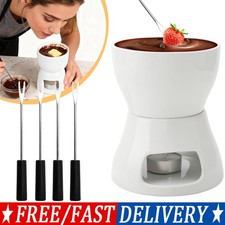 Chocolate Fondue Set Ceramic Mini Fondue Mug Cheese Melting Pot with Tealight