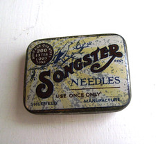 Vintage original Songster tin of gramophone needles, aged patina FREEPOST UK