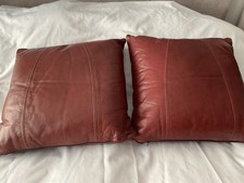 Real Leather Cushions Dark Tan