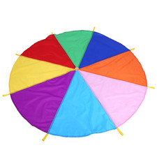 ­8 Handles 2m Diameter Kids Play Outdoor Teamwork Game Parachute Multicolor Toy