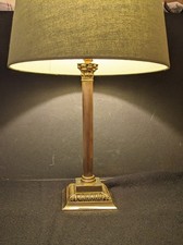 Vintage Brass Corinthian Column Table Lamp 39cm Tall In Good Working Order