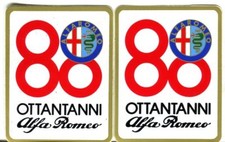 Alfa Romeo 80 Years Ottantanni original period stickers - unused