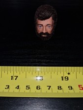 VINTAGE ACTION MAN,TOY,DARK BEARDED FLOCK HEAD.