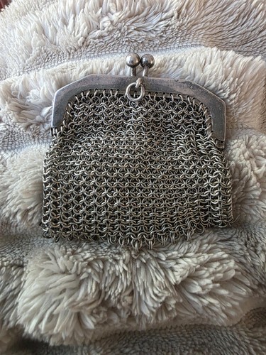 Antique silver tone mesh chain - antique,