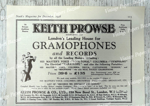 1920s keith prowse gramophones - 1920s,