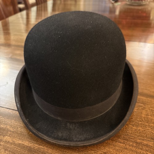 Vintage black bowler hat - vintage, lock