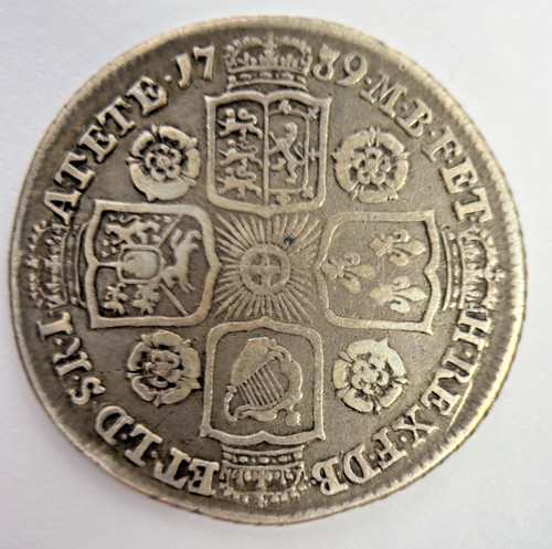 1739 george silver shilling - george, ii
