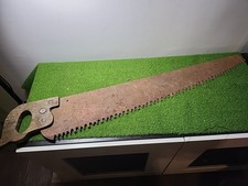 Vintage 2-Man Tree Saw Lumberjack Logging Tool Farm Wall Art 3ft Blade