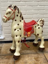 Vintage 1950s tinplate Mobo Bronco Mechanical Ride on Horse