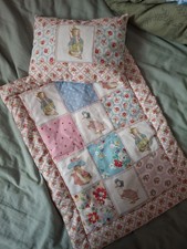 Floral Peter Rabbit Dolls Pram Quilt And Pillow