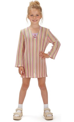 New pink stripe girls swimwear - new,