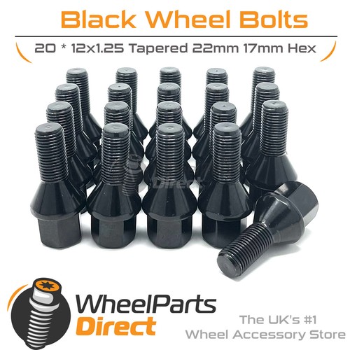 Wheel bolts 12x1 - 12x1.25, black